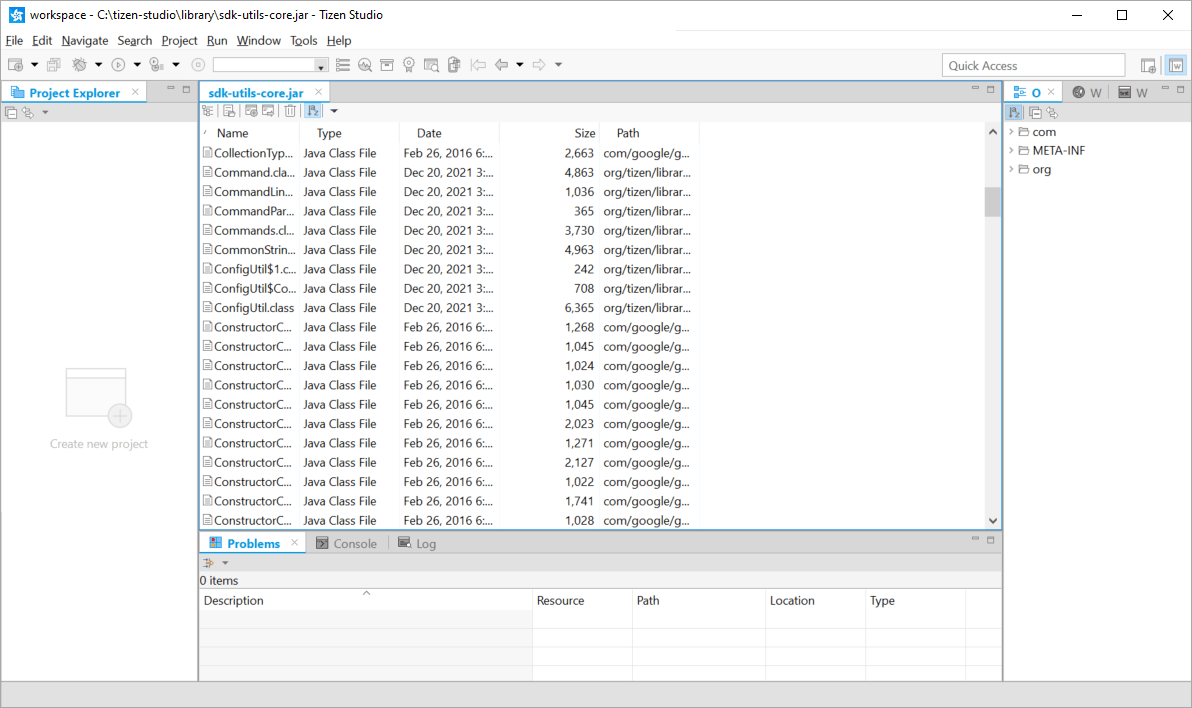 tizen-studio-main-interface