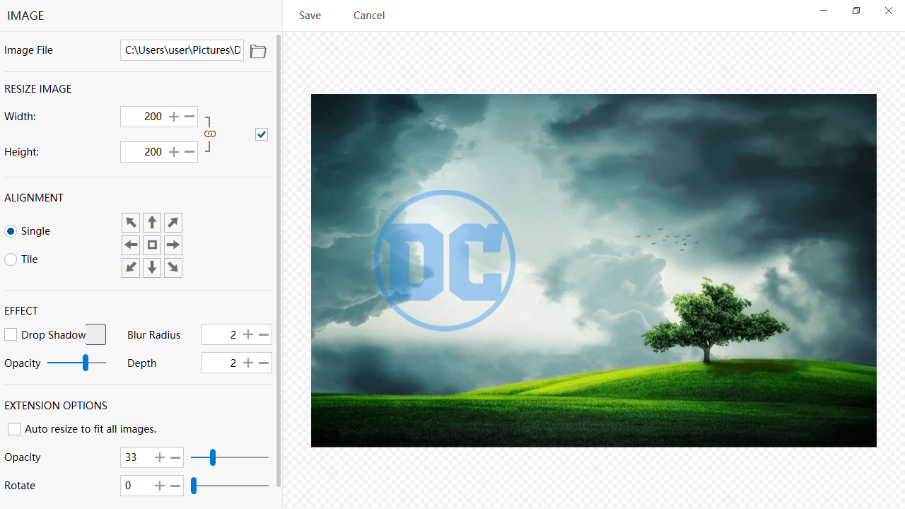 Batch Watermark Creator Modify image
