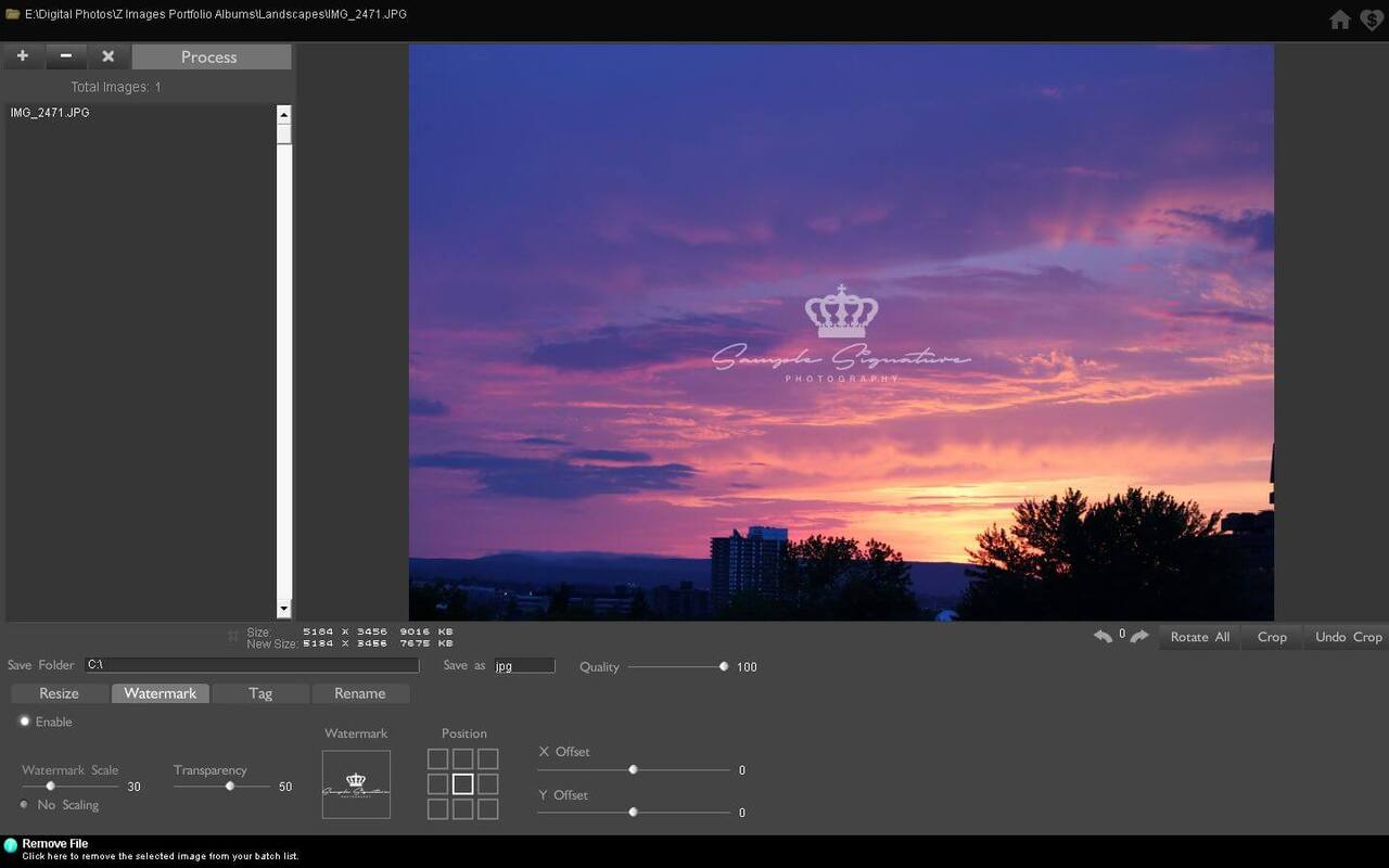 Digital Image Tool Watermark pictures