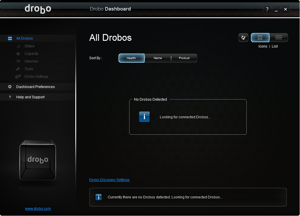 Drobo Detected devices