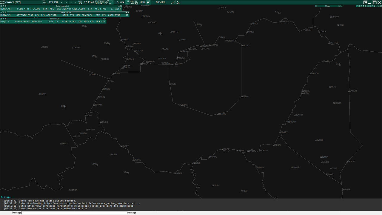 EuroScope Airspace map