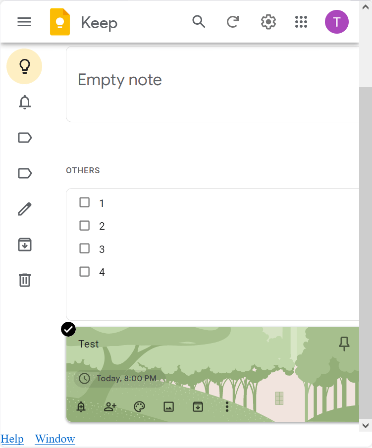 Google Keep Personal notes