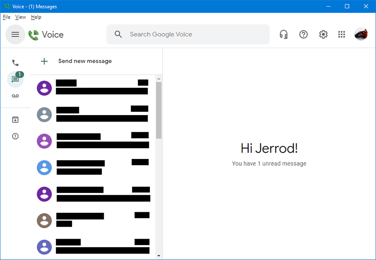 Google Voice Contact list
