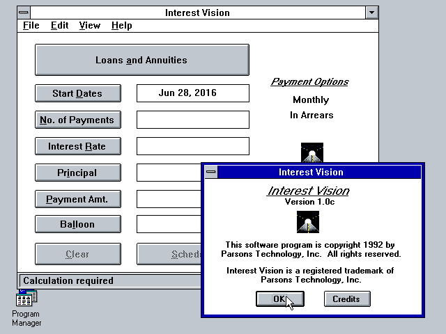 Interest Vision Loan calculation