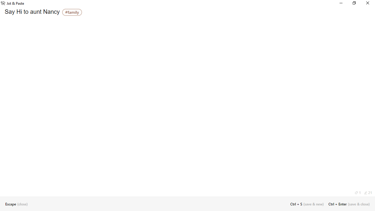 Jot Paste New note