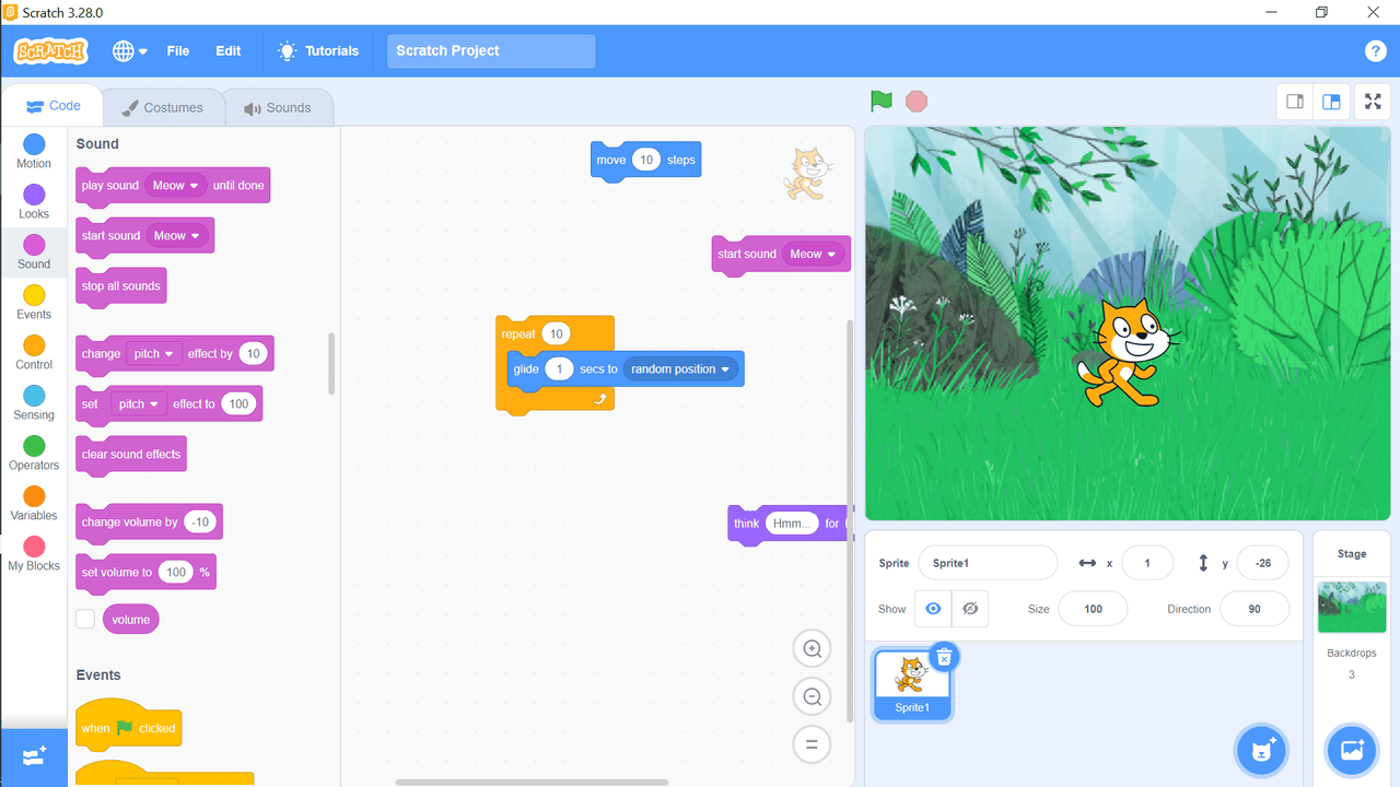 Scratch Code Menu