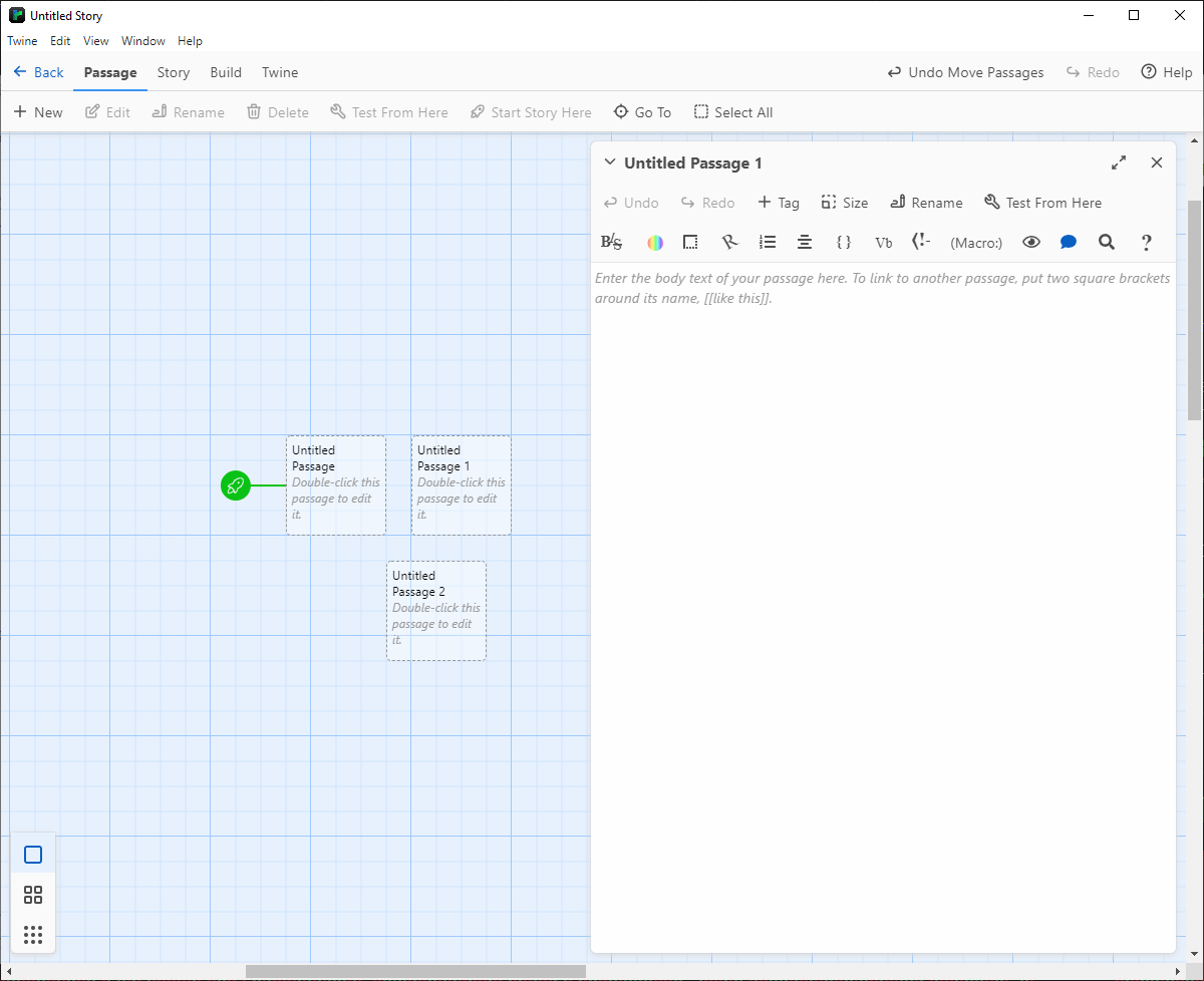 Twine Passage editor