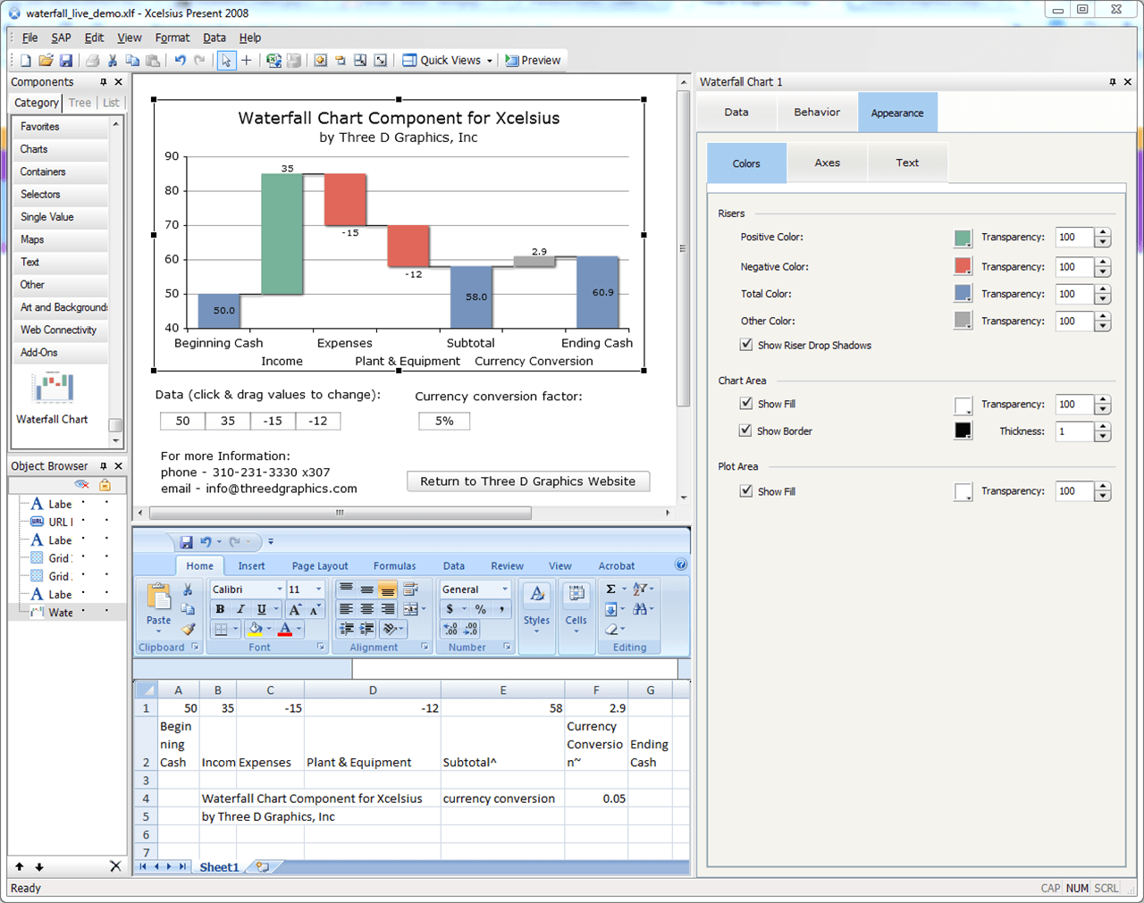 Xcelsius Chart settings