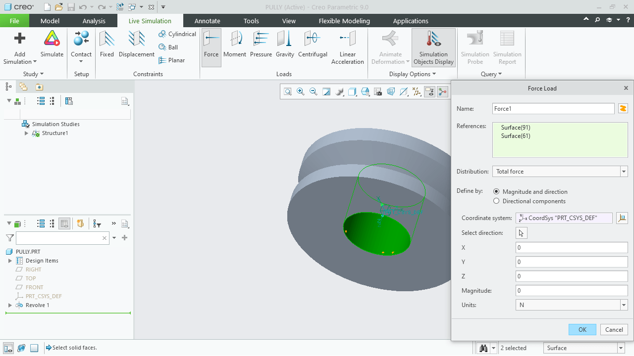 ptc-creo-force-load-simulation