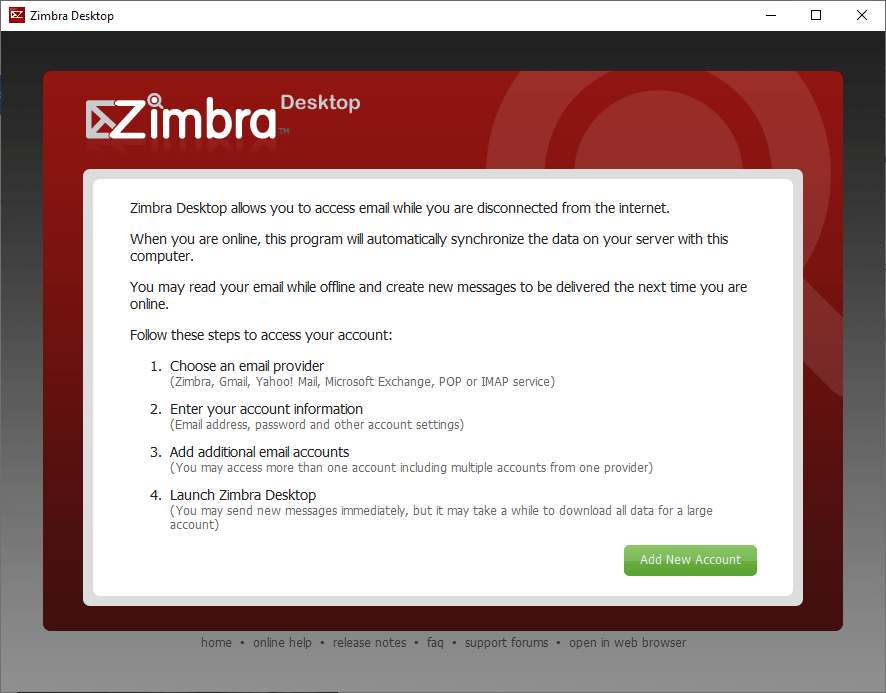 zimbra-welcome-page