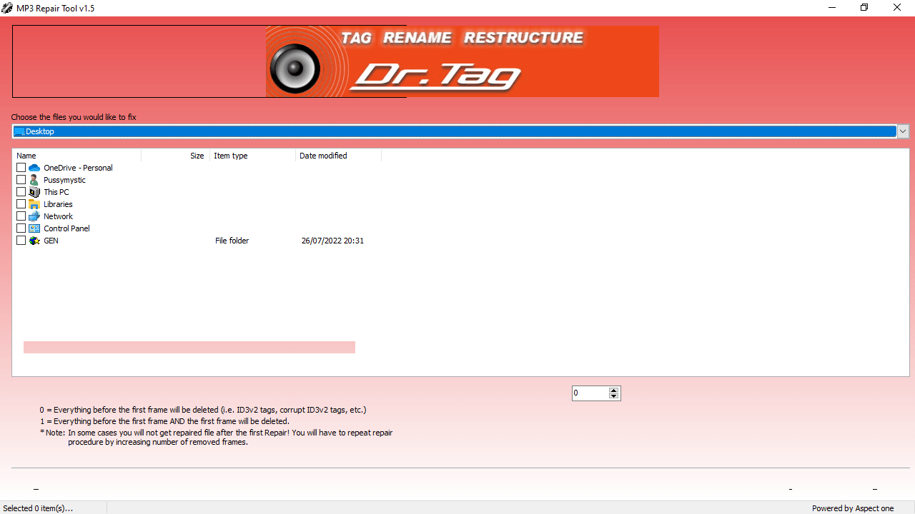 mp3-repair-tool-main-window