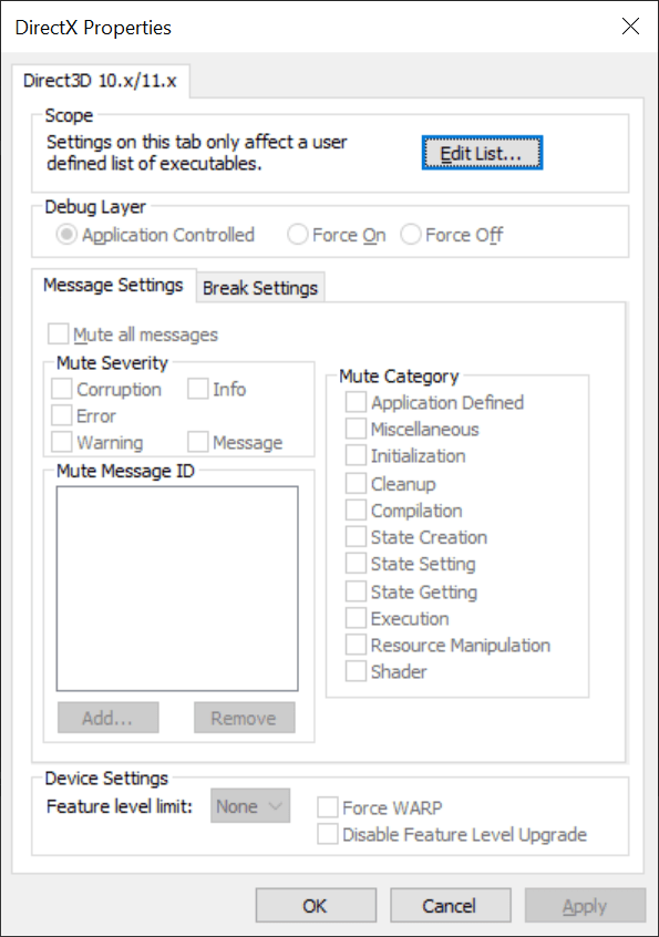 dxcpl-directx-properties