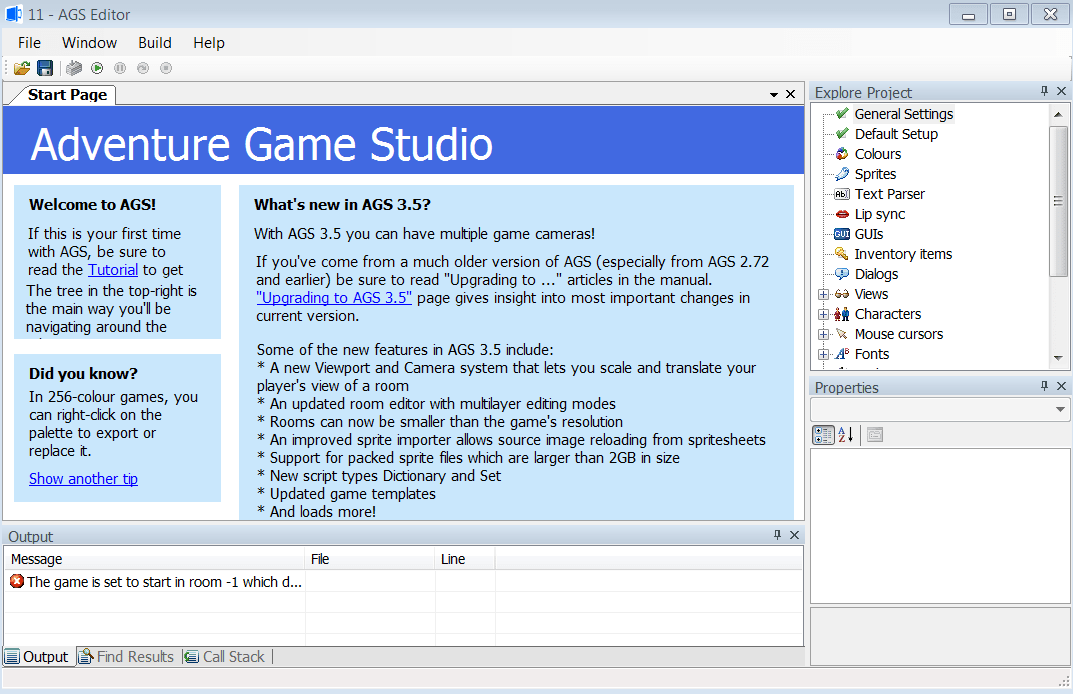 Adventure Game Studio Начало работы