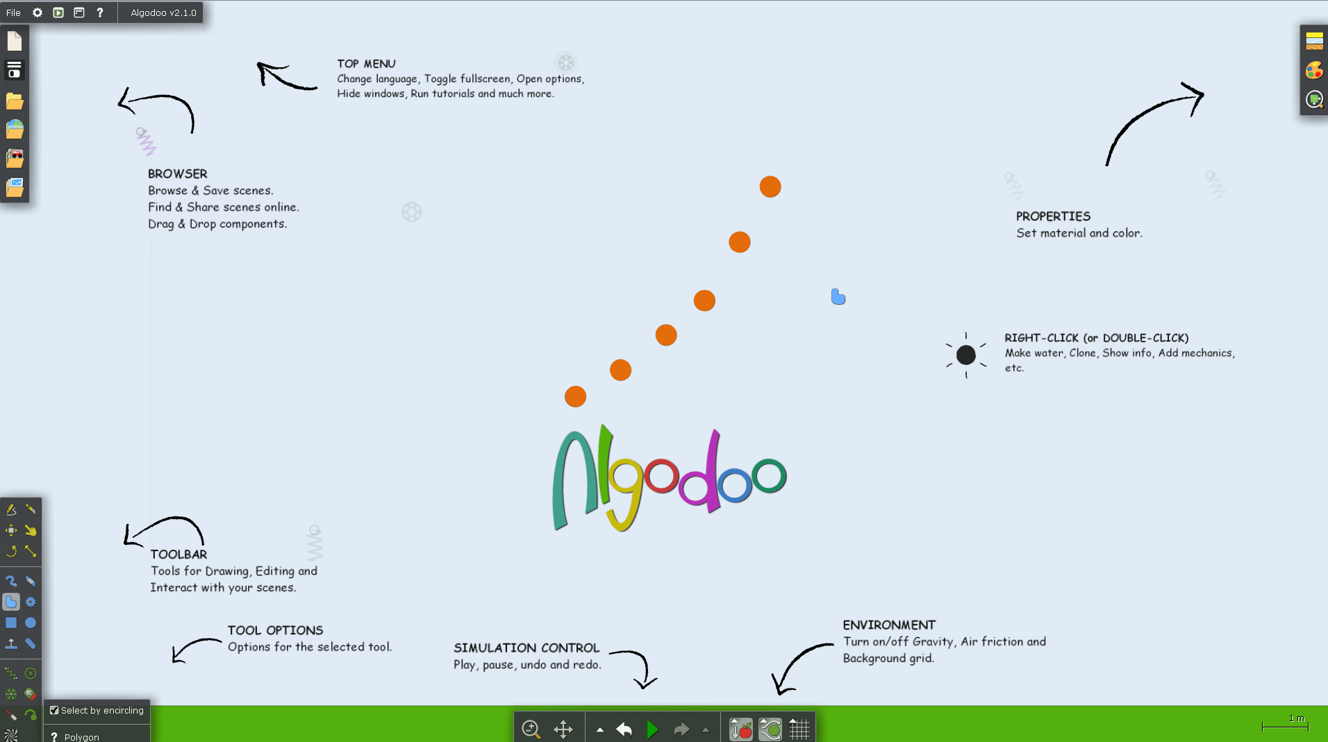 Algodoo Начало работы