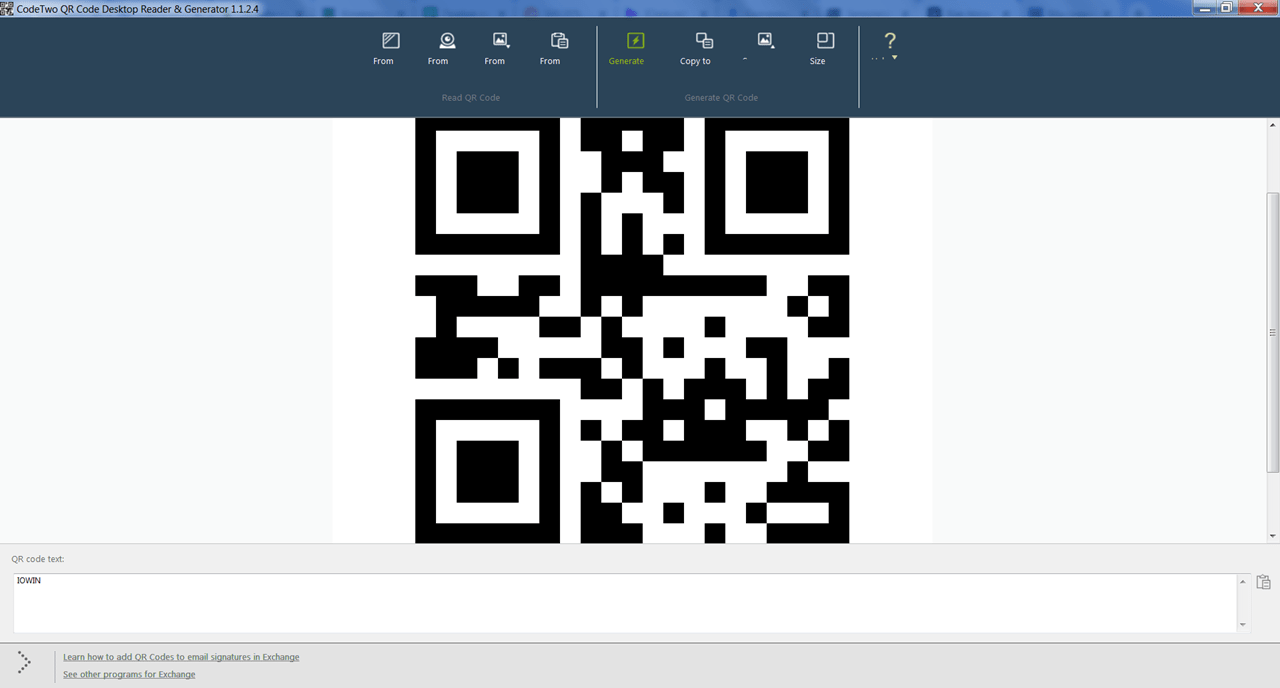 CodeTwo QR Code Desktop Reader Генерация