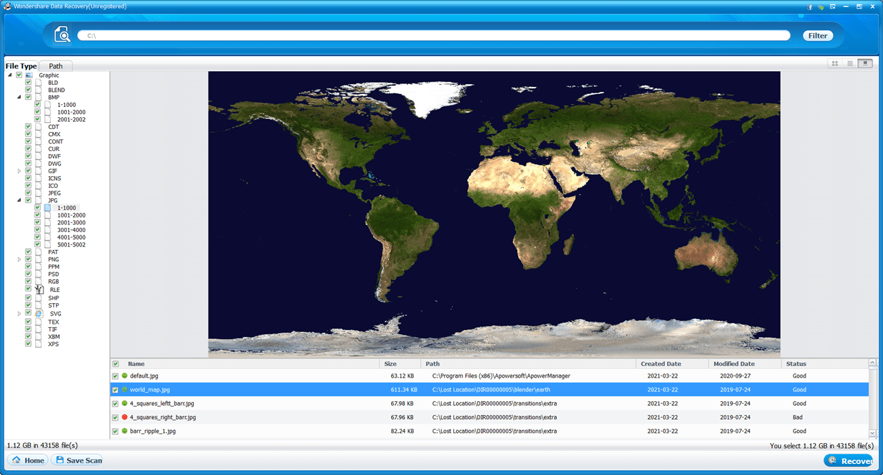 Wondershare Data Recovery Файлы